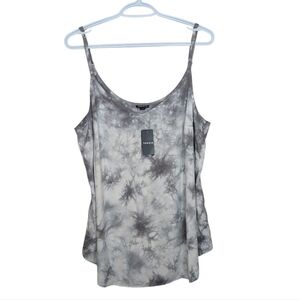 NWT TORRID AVA STRETCH CHALLIS GRAY TIE DYE CAMI TOP 1X Women